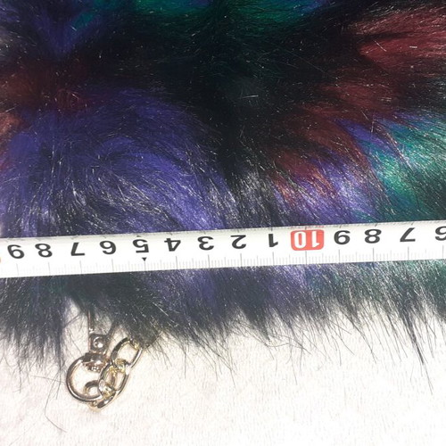 Eco fur bag new, multicolor, shoulder with gold-plated chain