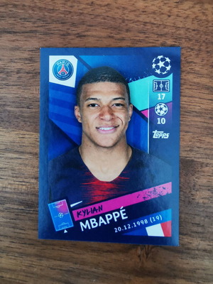 Kylian Mbappe Topps UEFA Champions League 2018/19 αυτοκόλλητο κάρτα