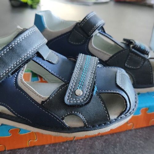 Touiti Kids Sandals Like New, Size 29, Gray and Blue