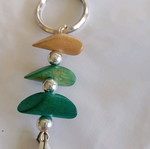 Star keychain with green stones