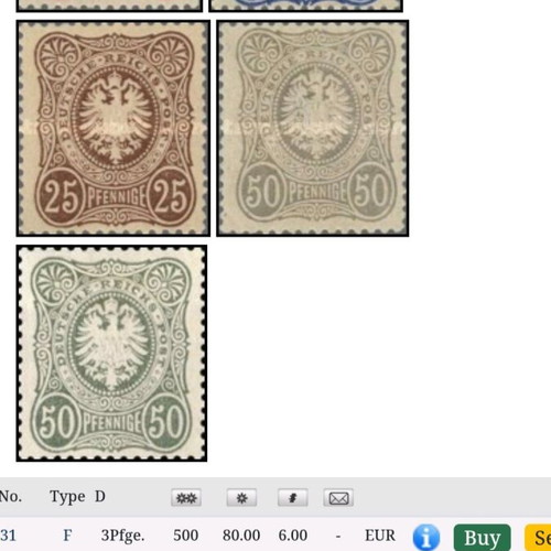 German Empire 1875 stamps set of 4 with clear postmarks