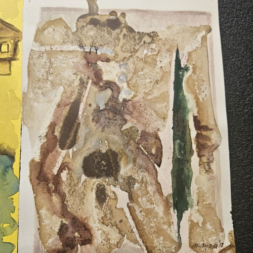 Watercolor paintings set of 3 like new, two signed