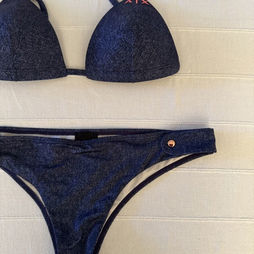 Armani Exchange bikini in dark blue denim style new
