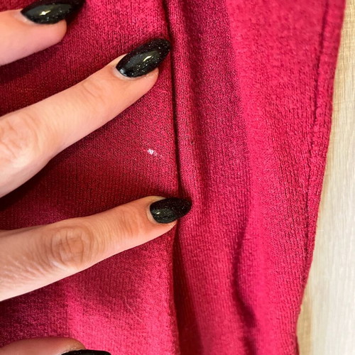 Women's long-sleeve red blouse used, asymmetrical