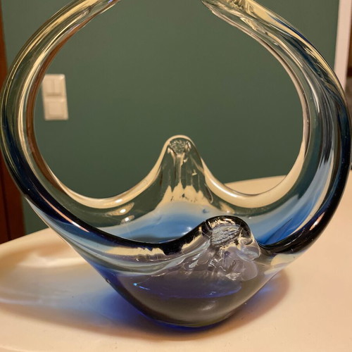 Murano Sommerso Vase 1960 like new, vintage blue