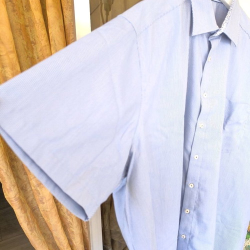 Olymp 4XL 100% Cotton Shirt Like New, Light Blue