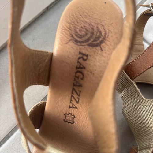Ragazza platform sandals like new, brown and gold, size 37