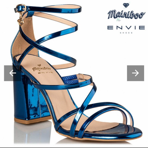 Mairiboo for Envie metallic blue sandals size 41 like new, 9cm heel