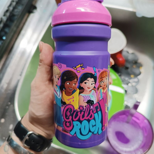 LEGO Friends water bottle 390ml like new, Girls Rock design