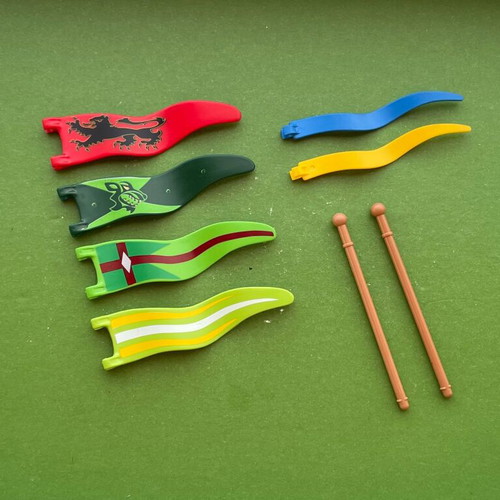 Playmobil flags and flagpoles like new