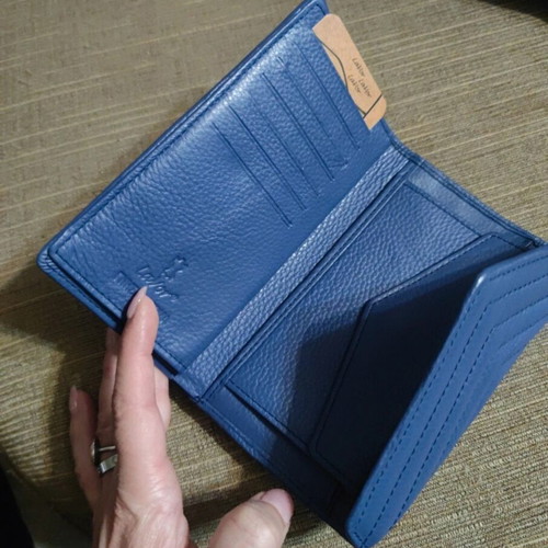 Lavor leather wallet new, blue