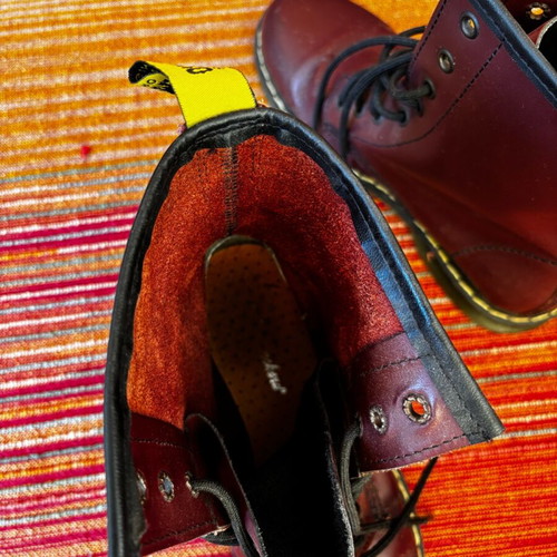 Burgundy ankle boots used, size 39