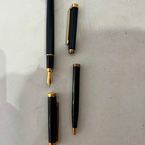 Inoxcrom vintage pen and ballpoint set used, no case, 14cm & 13cm