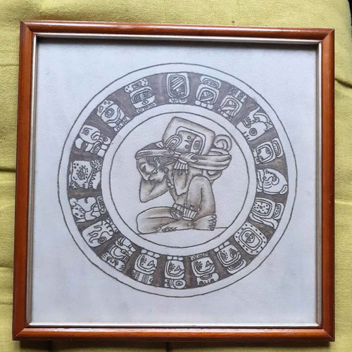 Framed artwork The Carrier of Time with wooden frame like new