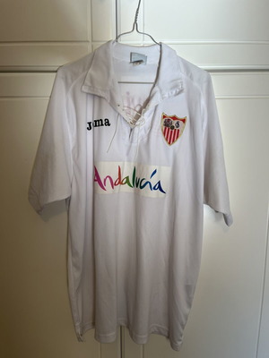 Sevilla Saviola Home Shirt UEFA Cup patch size XL like new