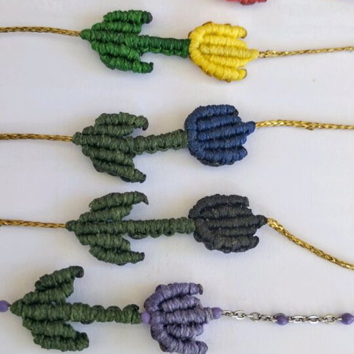 Macrame tulip bracelet new handmade with adjustable size