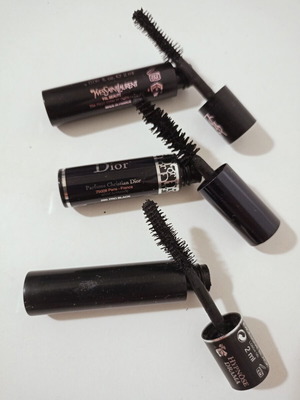 Mascara pack of 3 used, 2 ml, Dior YSL D&C