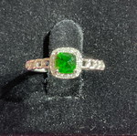 Peridot silver ring one size