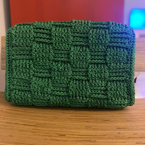 Handmade knitted bag new, green handbag
