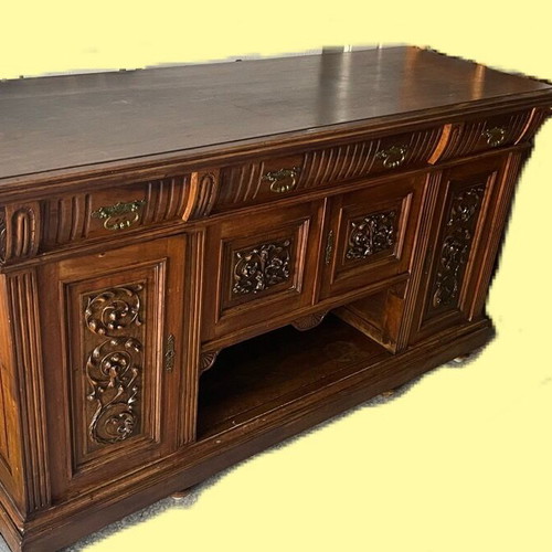 Antique buffet used, solid walnut, functional