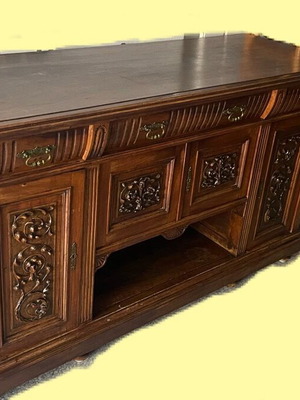 Antique buffet used, solid walnut, functional