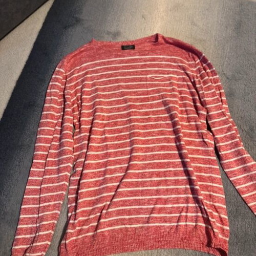 Zara man striped sweater like new, red and white, size XL