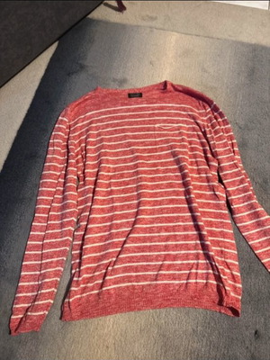 Zara man striped sweater like new, red and white, size XL