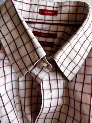 Men's shirt Esprit XL plaid red and white like new