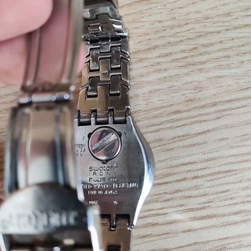Swatch Irony wristwatch used, blue and silver