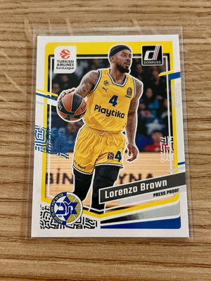 Lorenzo Brown Maccabi Tel Aviv Press Proof Panini Euroleague 2023-24 card new