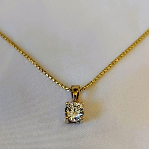 Minimal pendant with sparkling rhinestone and two gold chains, new
