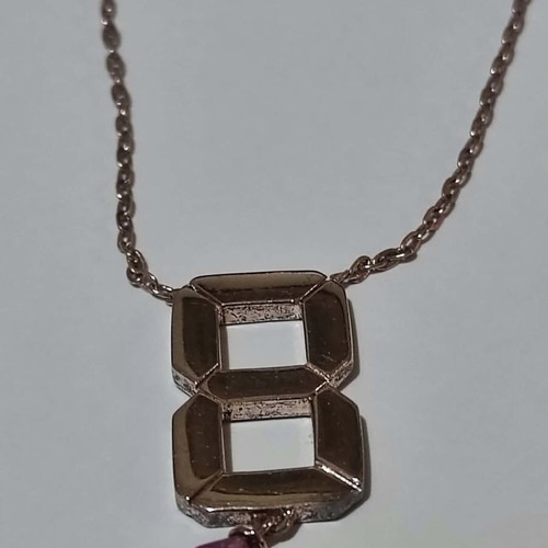 Silver 925 gold-plated necklace with number 8, like new