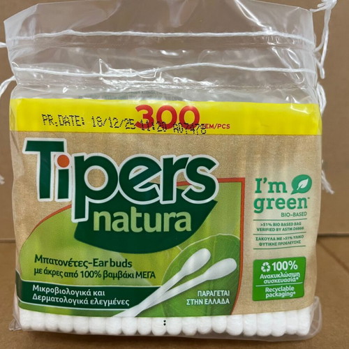Tipers Natura cotton bud sticks, pack of 300