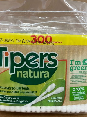 Tipers Natura cotton bud sticks, pack of 300