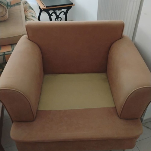 Living room sofas used, fabric set with removable covers