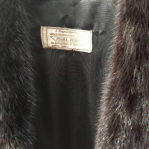 Mink fur half coat used, black, size XXL