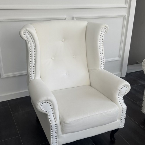 Leather three-seater sofa and armchair set