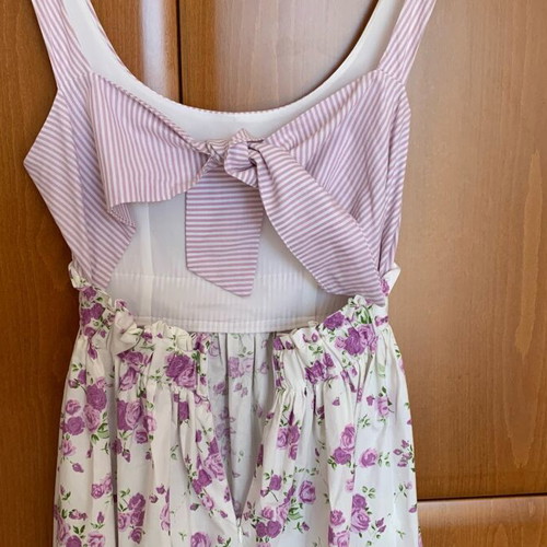 Milkwhite midi dress like new, size M, pink multicolor