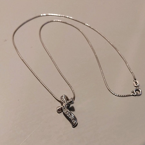 Modern cross like new stainless steel with 40cm chain