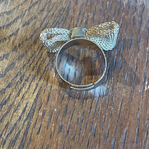 Bow Adjustable Ring used in Gold Tone