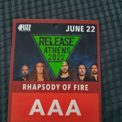 Rhapsody of fire Release Athens 2022 collectible card used, good condition