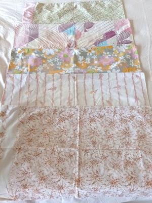 Vintage floral pillowcases pack of six used, cotton
