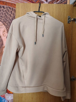 Bershka hoodie sweatshirt, beige, size M