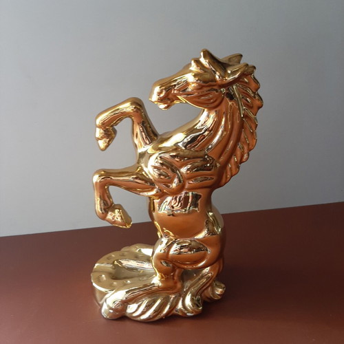 Vintage porcelain horse ashtray from Japan like new with gold finish