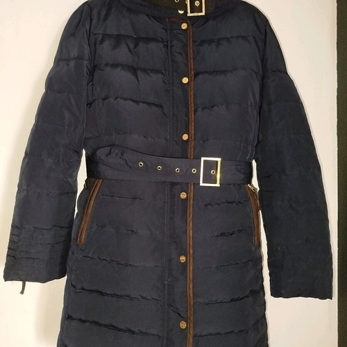 Zara women's long jacket with belts size XL-XXL like new, blue