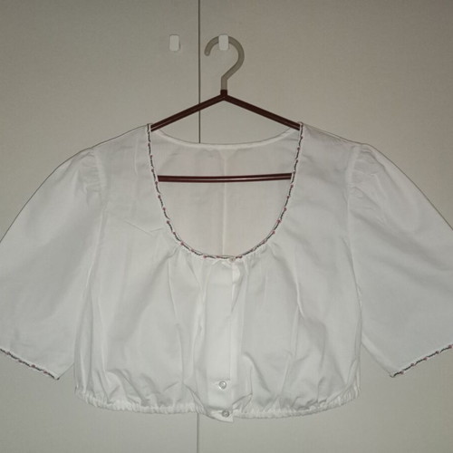Rastl Bad Aussee Dirndlbluse crop blouse XL white with embroidery like new