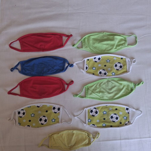 Children's cotton masks used, pack of 9
