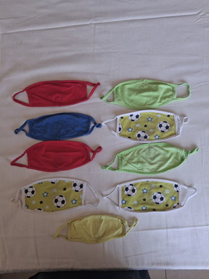 Children's cotton masks used, pack of 9