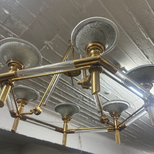 Ceiling light bronze with plexiglass like new