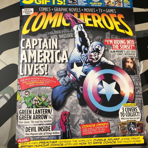 Comic Heroes Magazine #2 used, Captain America, Hellboy, Alan Moore